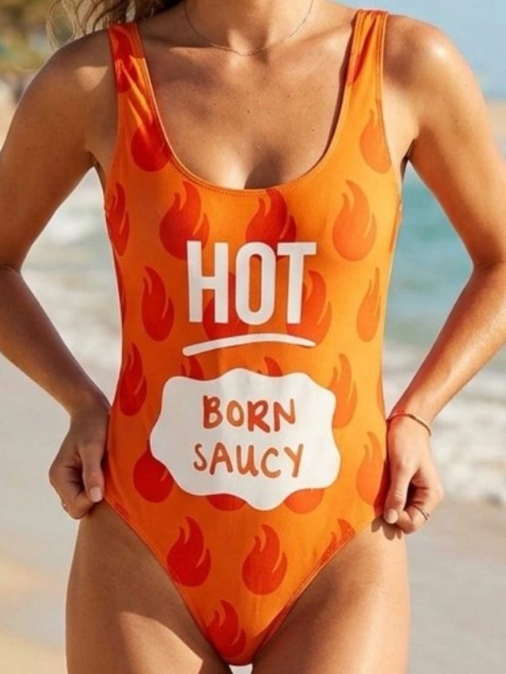 Taco Bell NWT Swimsuit / Bodysuit Orange Women's Size Large Hot Born Saucy